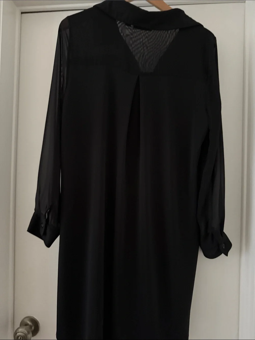 Susan Graver Black Sheer-Sleeve Longline Tunic - Picture 2 of 3